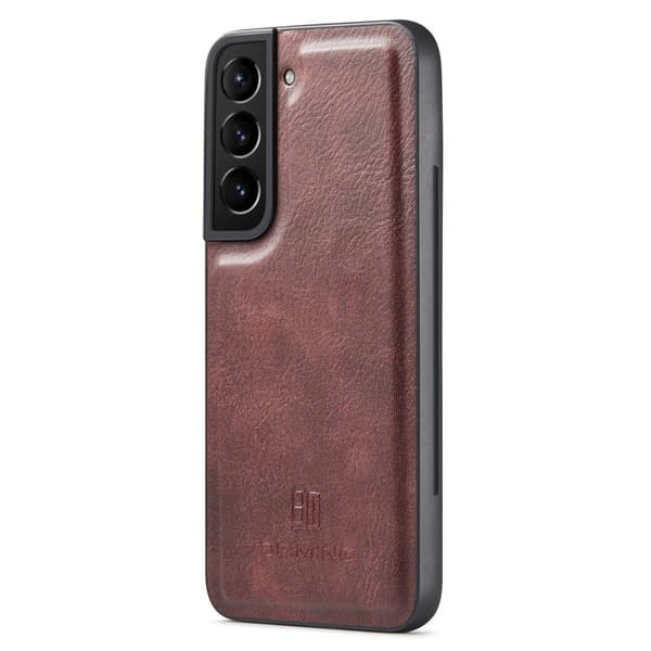DG.MING Galaxy S23 Plånboksfodral i Äkta läder med ställ - Röd