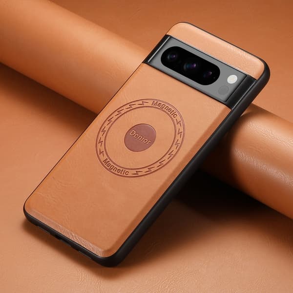 DENIOR Google Pixel 8 Pro Fodral Magnetiskt KonstLäder + PC + TPU - Khaki