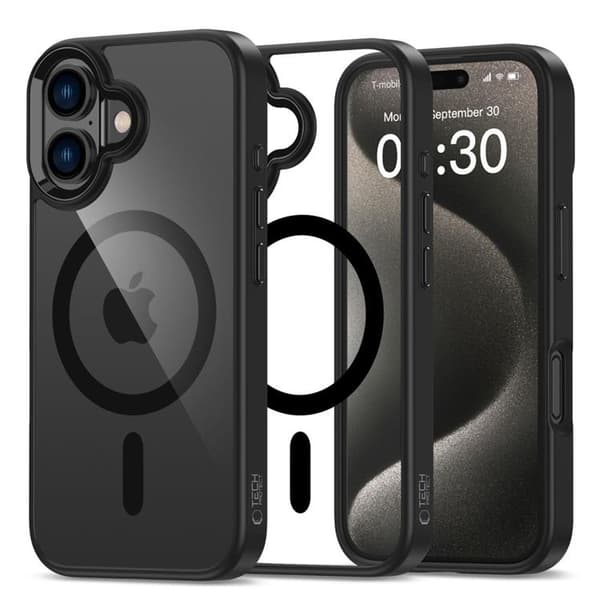 Tech-Protect Telefontaske til iPhone 16 Magsafe Magmat - Sort/Klar Svart