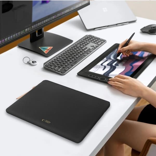 Tech-Protect Laptop Taske (13-14") Fleece - Sort Svart