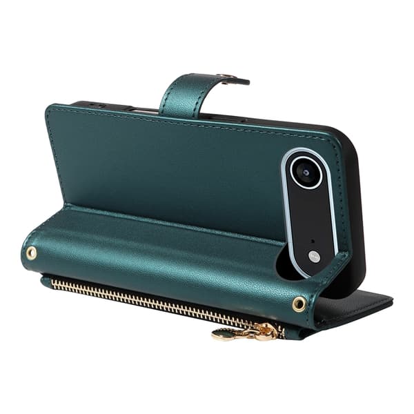 iPhone Air Plånboksfodral Rhombus Läder - Svartgrön Grön