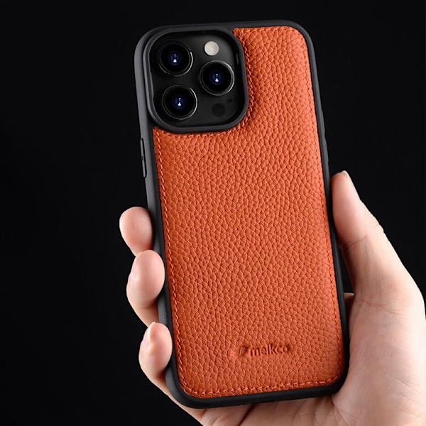 MELKCO Mobilskal till iPhone 15 Pro Äkta Läder + PC - Blå