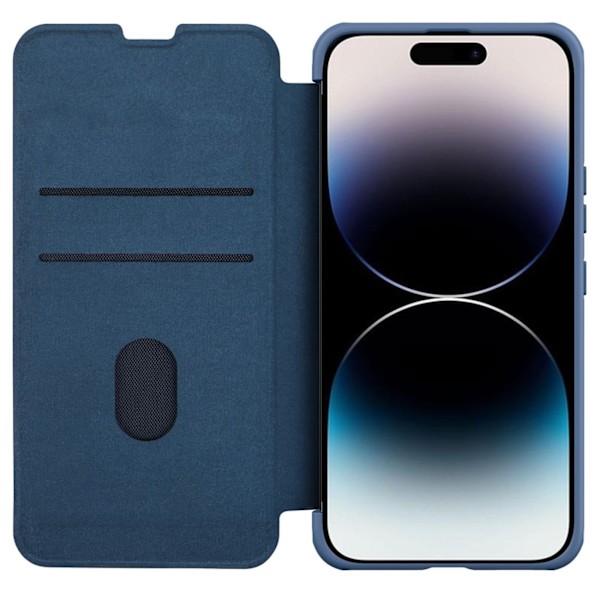 Nillkin iPhone 14 Pro Max Plånboksfodral Qin Cloth Pro - Blå