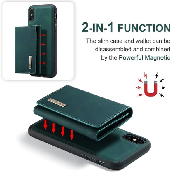 DG.MING M1 Series Mobilskal i Konstläder för iPhone XS Max - Grön