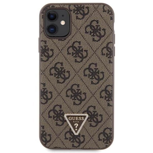 Guess iPhone 11/XR Mobilskal Crossbody Metall Logo - Brun