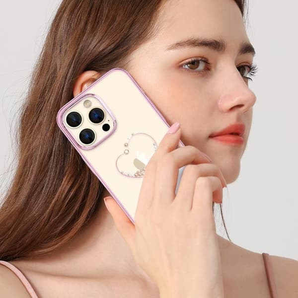Kingxbar iPhone 14 Plus Skal Wish - Rosa Crystals Rosa