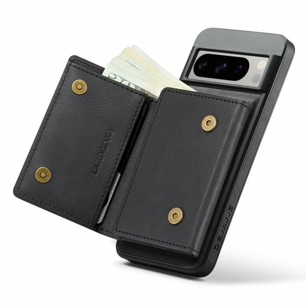 DG.MING M6 Series Konstläder Plånboksfodral för Google Pixel 8 Pro - Svart