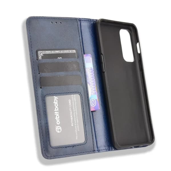 OnePlus Nord 2 5G Plånboksfodral Retro Style Flip Stativ Blå