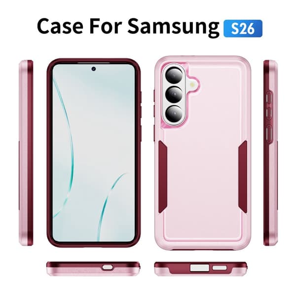 Mobilskal för Samsung Galaxy S26 Plus PC + TPU Militärklass - Rosa