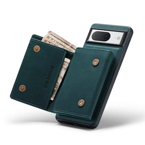 DG.MING Google Pixel 8 Konstläder Plånboksfodral Magnetisk Grön
