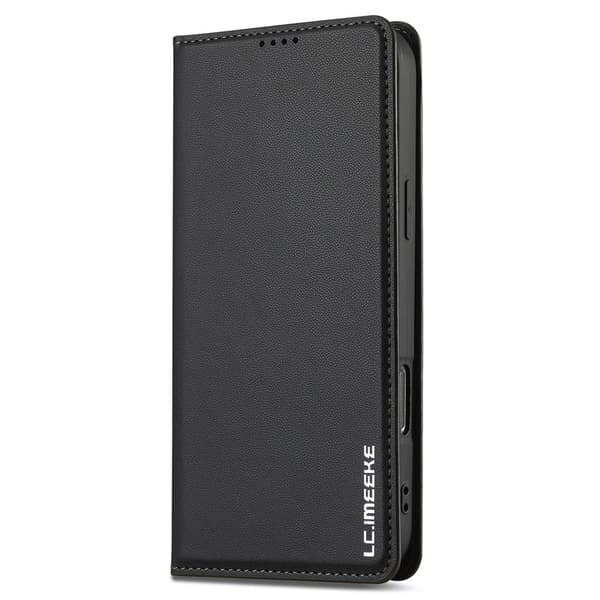 LC.IMEEKE L1 Series iPhone 16 Pro Max Plånboksfodral Konstläder - Svart