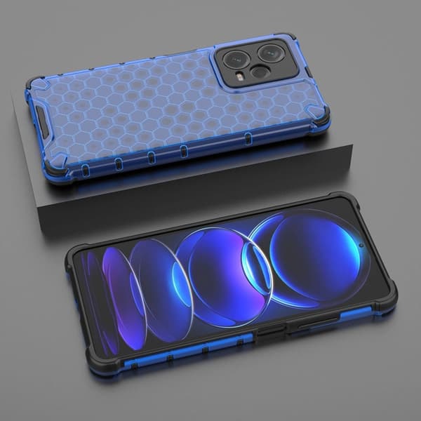 Mobilskal till Xiaomi Redmi Note 12 Pro Plus Hybrid Honeycomb - Blå