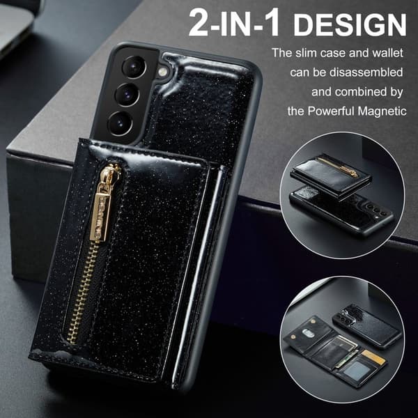 DG.MING M3 Series Samsung Galaxy S24 Konstläder Plånboksfodral Svart