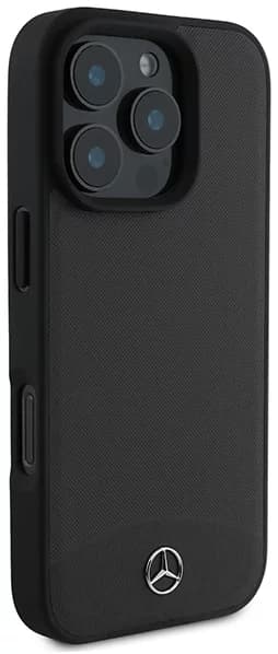 Mercedes Mobilskal till iPhone 16 Pro Max MagSafe Textured Plain Läder Svart