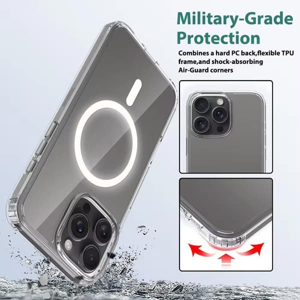 Mobilskal till iPhone 16 Pro MagSafe Anti Shock 1.5 mm - Transparent Transparent