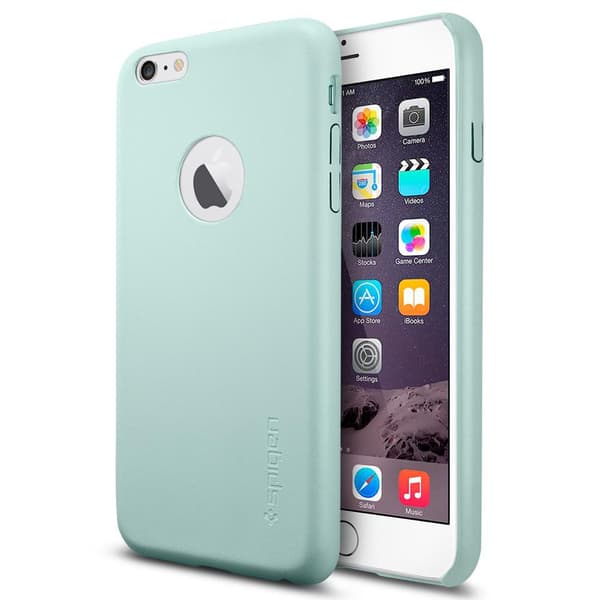 SPIGEN Leather Fit Skal till Apple iPhone 6(S) Plus - Mint Turkos