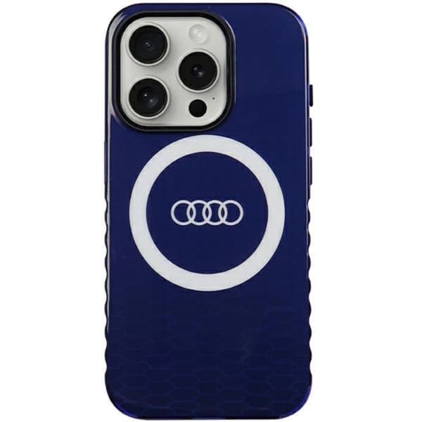 Audi Mobilskal till iPhone 15 Pro Magsafe IML Big Logo - Blå Blå