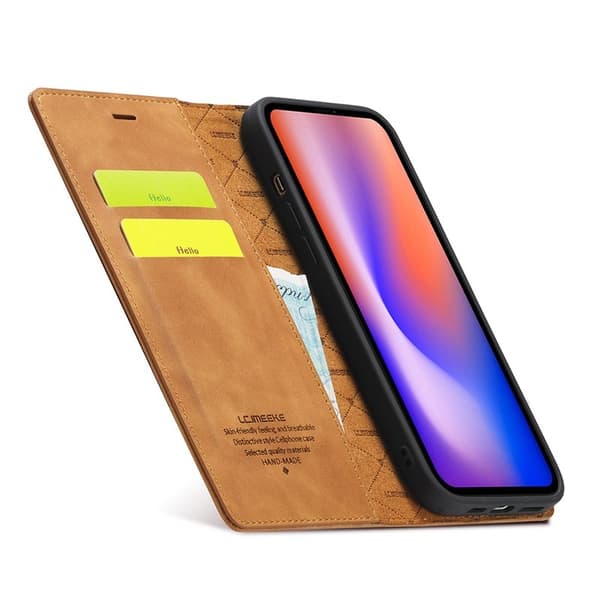 LC.IMEEKE Plånboksfodral för iPhone 12 / 12 Pro - Konstläder - Brun