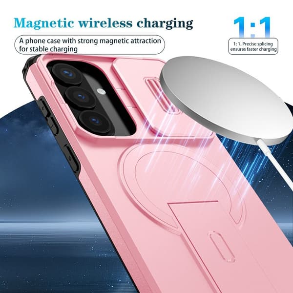 Mobilskal för Samsung Galaxy S26 Plus Magnetiskt Kickstand PC + TPU - Rosa
