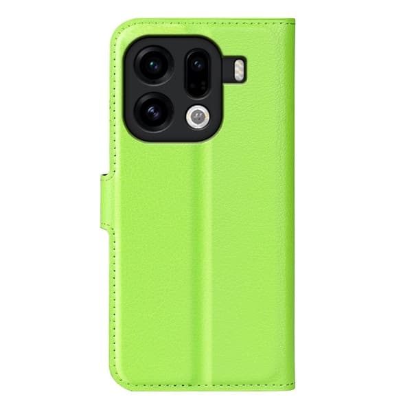 Litchi Oppo Find X9 Pro 5G Plånboksfodral Konstläder - Grön