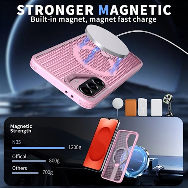 Mobilskal till Galaxy A26 5G Magsafe Grid Texture Rosa