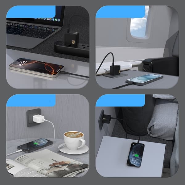 Dudao Väggladdare USB-C 45W med USB-C Kabel 1m Vit