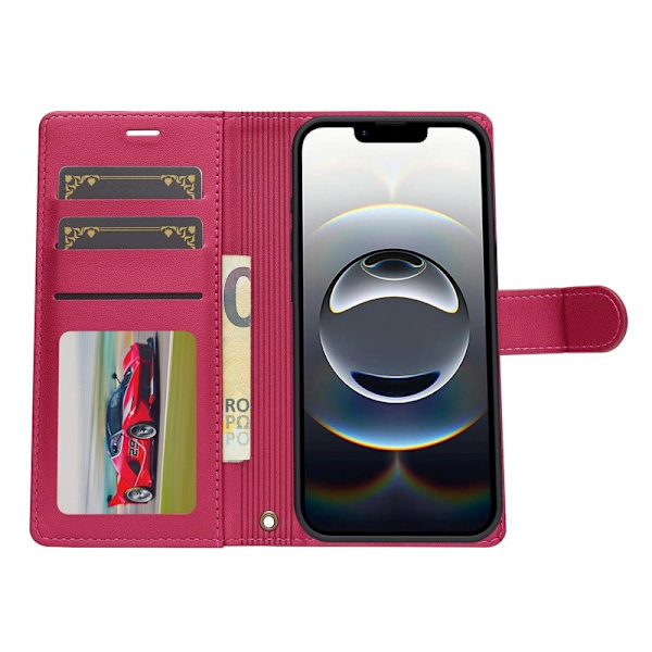 LC.IMEEKE L2 Series iPhone 16e Plånboksfodral Konstläder - Röd