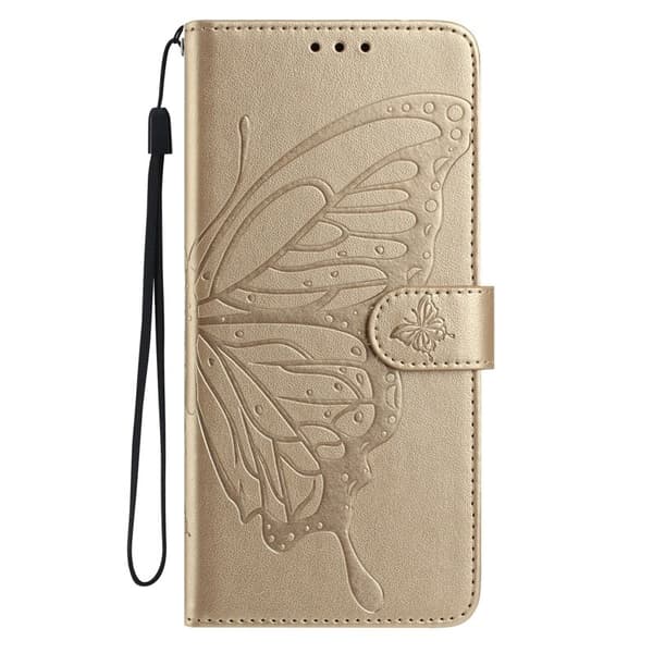 Samsung Galaxy S26 Edge Plånboksfodral Konstläder Flip Skydd - Guld