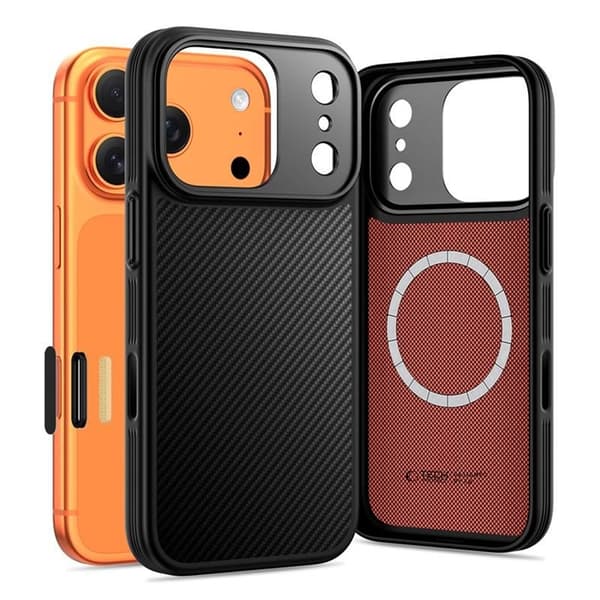 Tech-Protect telefontaske til iPhone 17 Pro Max Magsafe Kevlar Aramid - Sort Svart