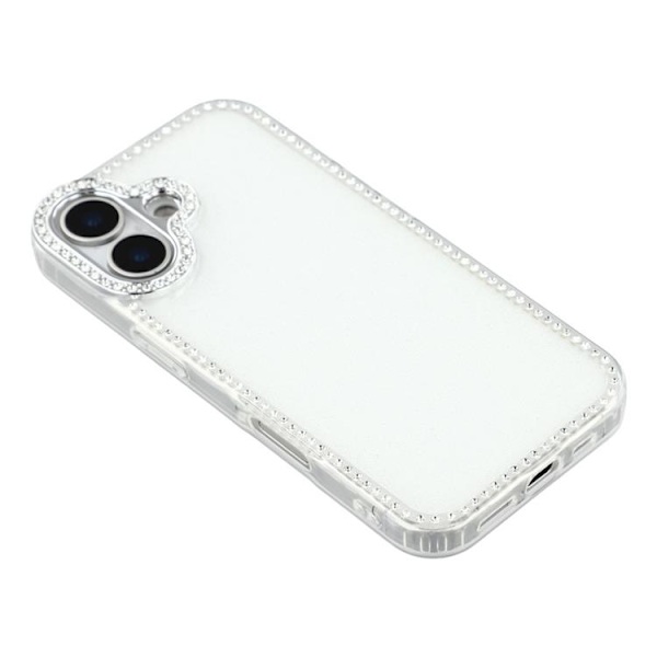 Mobilskal till iPhone 17 Rhinestone Edge - Glitter Vit Vit
