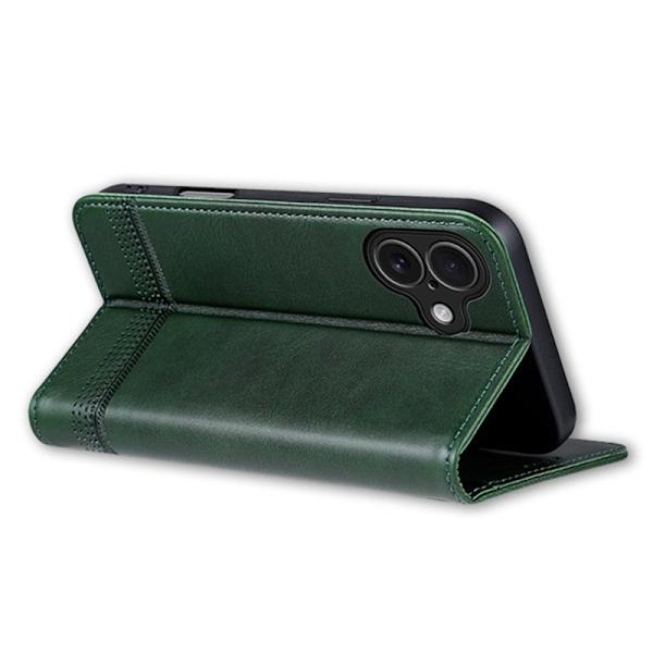 AZNS iPhone 17 Plånboksfodral Konstläder - Grön