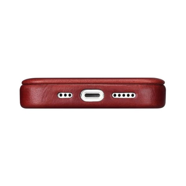 iCarer iPhone 14 Plånboksfodral Magsafe Läder - Röd