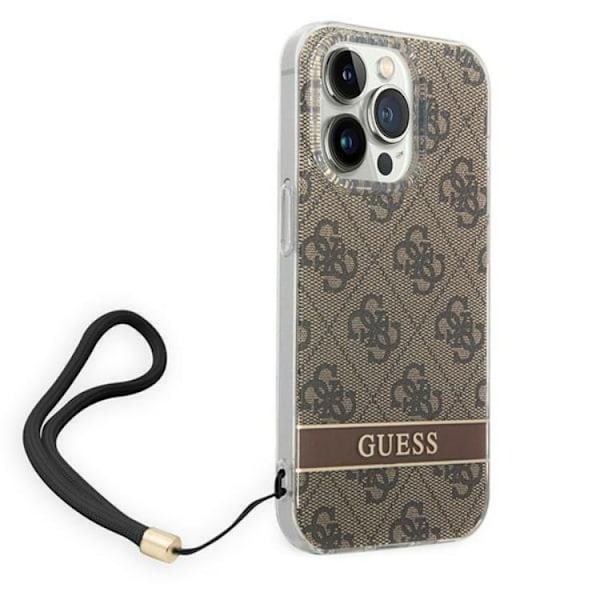 GUESS iPhone 14 Pro Max Skal Print Strap - Brun