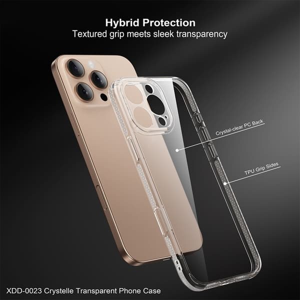XUNDD Mobilskal till iPhone 16 Pro Max Klar Anti-Scratch Hård PC Transparent