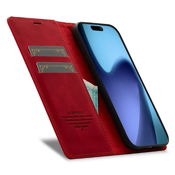 LC.IMEEKE iPhone Air Plånboksfodral Konstläder- Röd