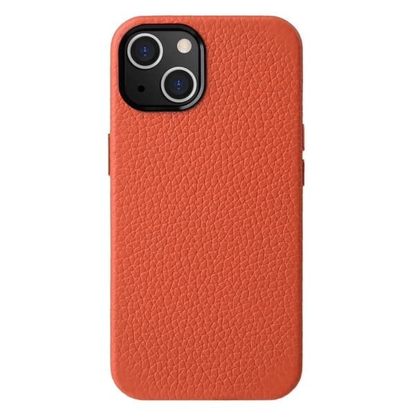 MELKCO Mobilskal till iPhone 14 Plus Magnetiskt Äkta Läder + PC Orange