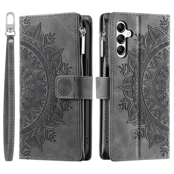 Plånboksfodral för Samsung Galaxy S26 Plus Mandala mönster Konstläder - Grå