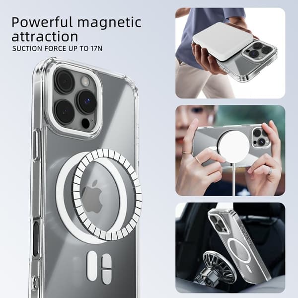 ABEEL Mobilskal till iPhone 16 Pro Max MagSafe Anti Scratch Transparent Rosa