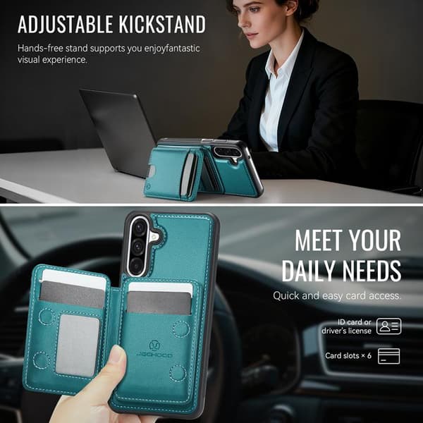 JEEHOOD Samsung Galaxy A26 5G Mobilskal KonstLäder - Blå Blå