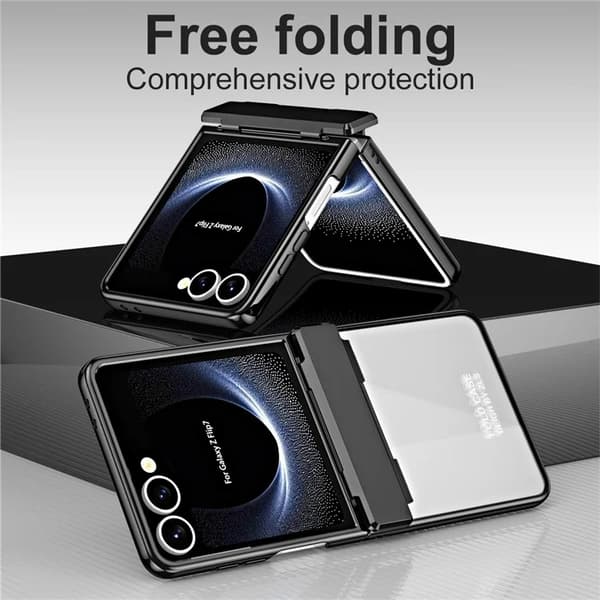 Mobilskal till Galaxy Z Flip7 Electroplating PC Folding - Svart Svart