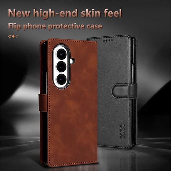 AZNS Samsung Galaxy Z Fold7 Plånboksfodral Konstläder - Blå
