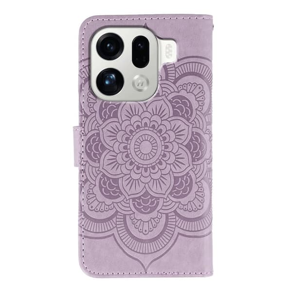 Oppo Find X9 Pro 5G Plånboksfodral Konstläder Mandala - Lila