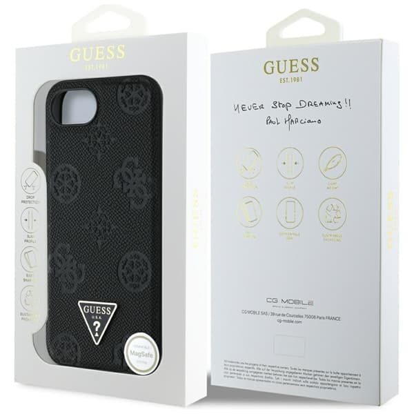 Guess Telefontaske til iPhone 16e Magsafe Triangle Logo - Sort Svart