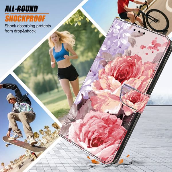 Plånboksfodral för Samsung Galaxy S26 Plus Konstläder Mönster - Oljemålning Ros