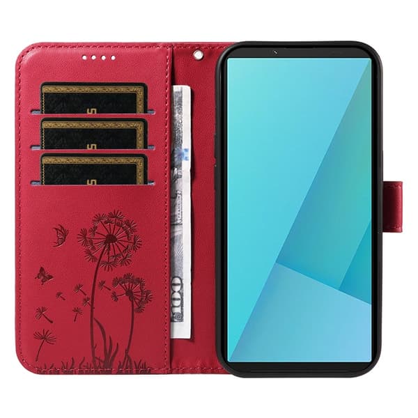 Sony Xperia 10 VII Plånboksfodral Strap Dandelion Konstläder - Röd Röd