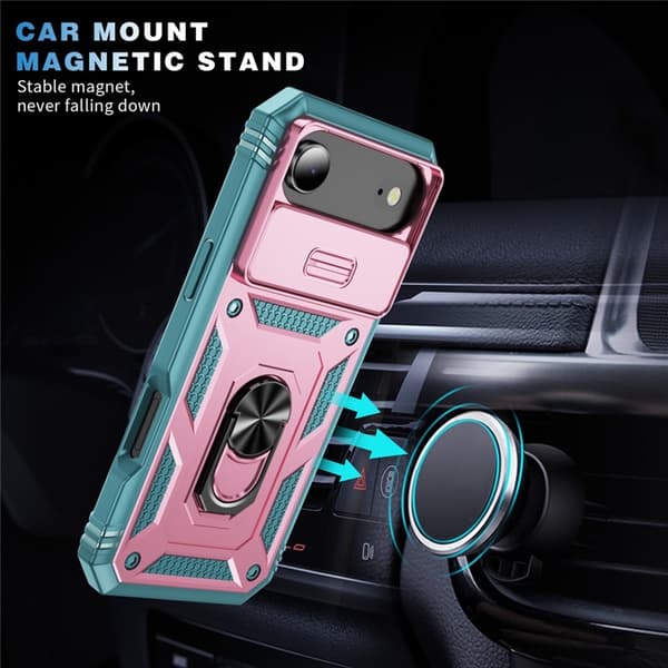Mobilskal till iPhone Air Slide Camshield Kickstand - Grön/Rosa Grön