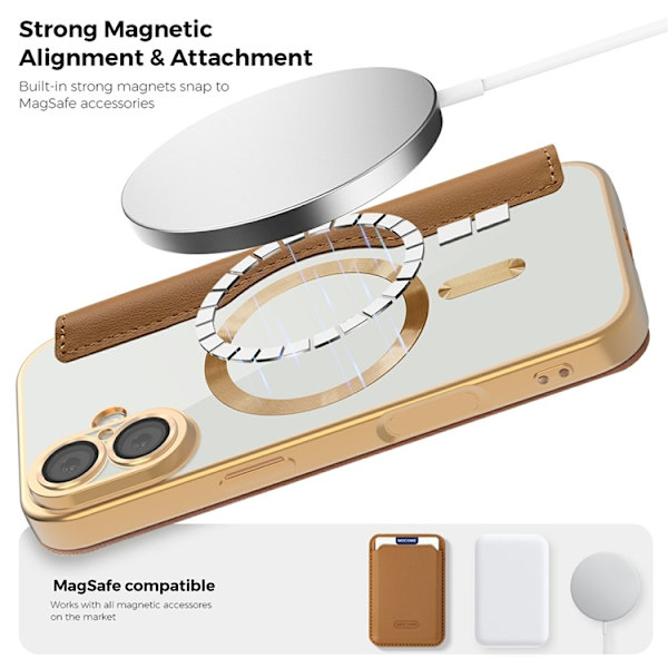 iPhone 17 Plånboksfodral MagSafe RFID - Brun Brun