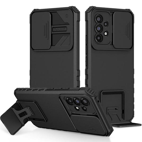 Galaxy A12 4G Skal Kickstand Kameraskydd Slide - Svart Svart