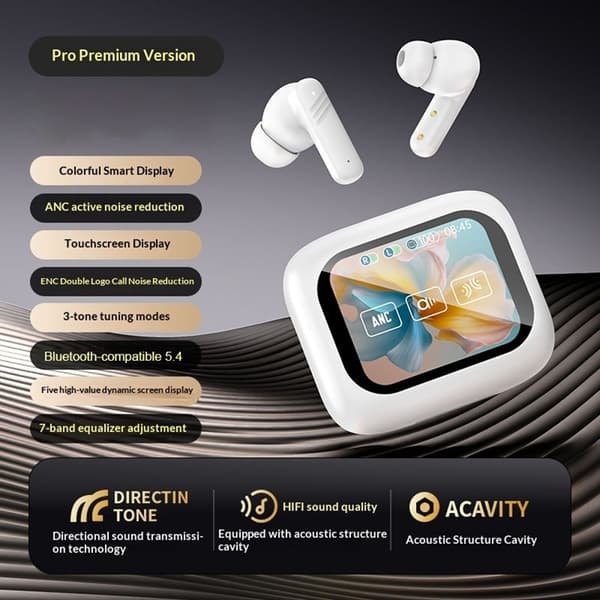 Trådlösa Bluetooth-Hörlurar In-Ear ANC + ENC Smart LX-50 Vit
