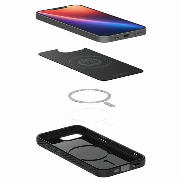 Spigen Mobilskal till iPhone 16e Magsafe Liquid Air - Matt Svart Svart